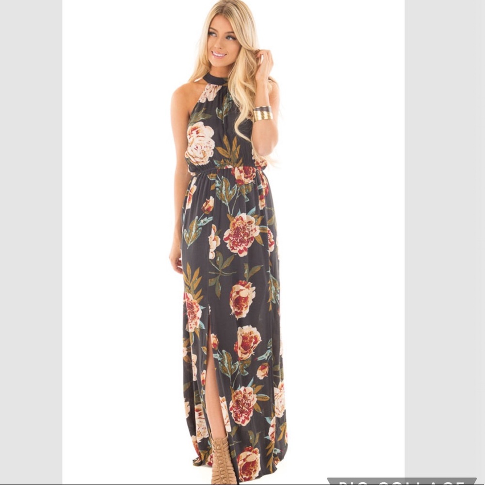 Navy Floral Maxi Dress